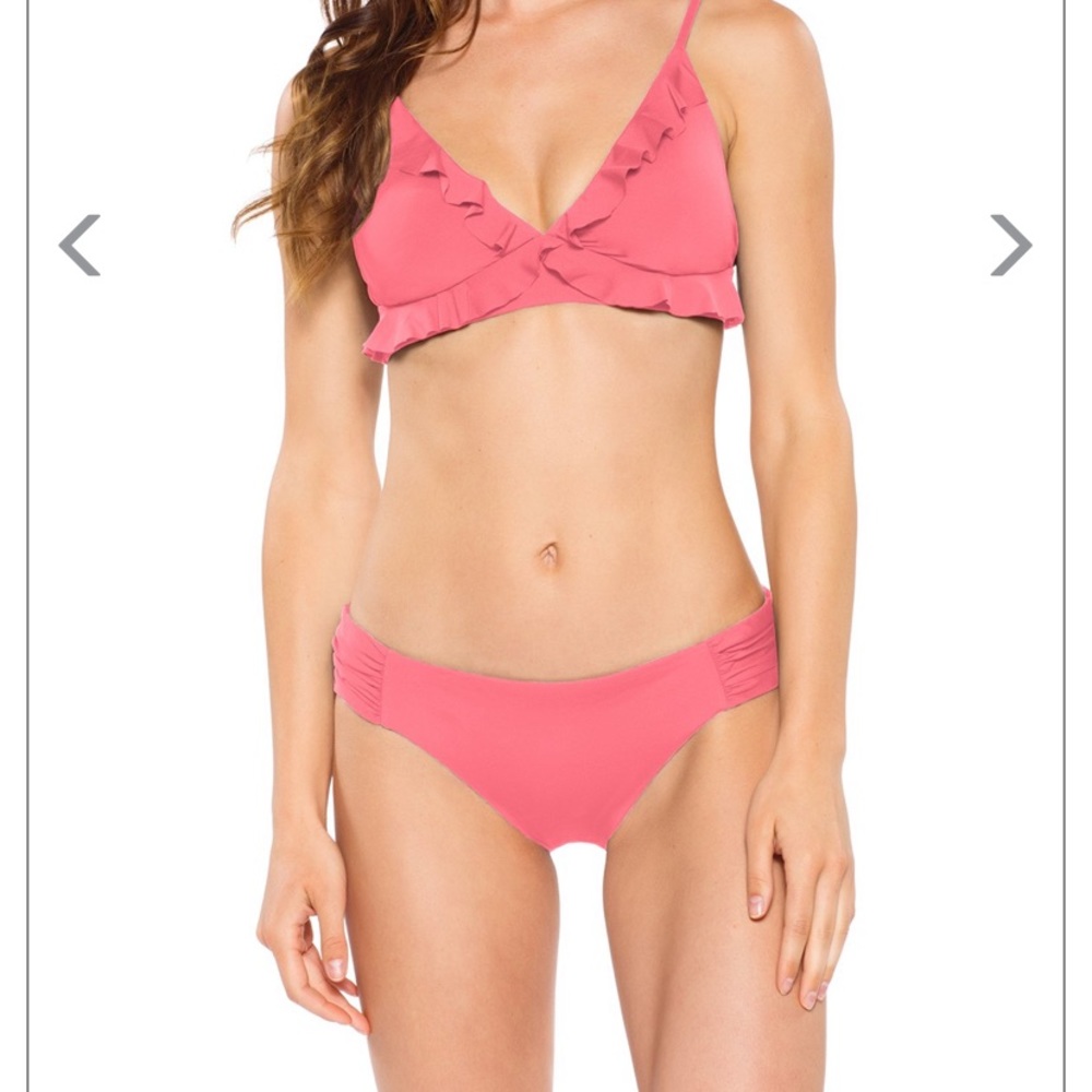 Becca Ruffle Bralette Bikini. Top S Bottoms M